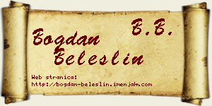 Bogdan Beleslin vizit kartica